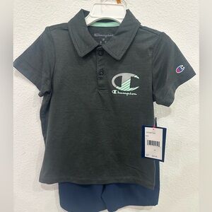 Champion Kids Polo Shirt - Dark Gray